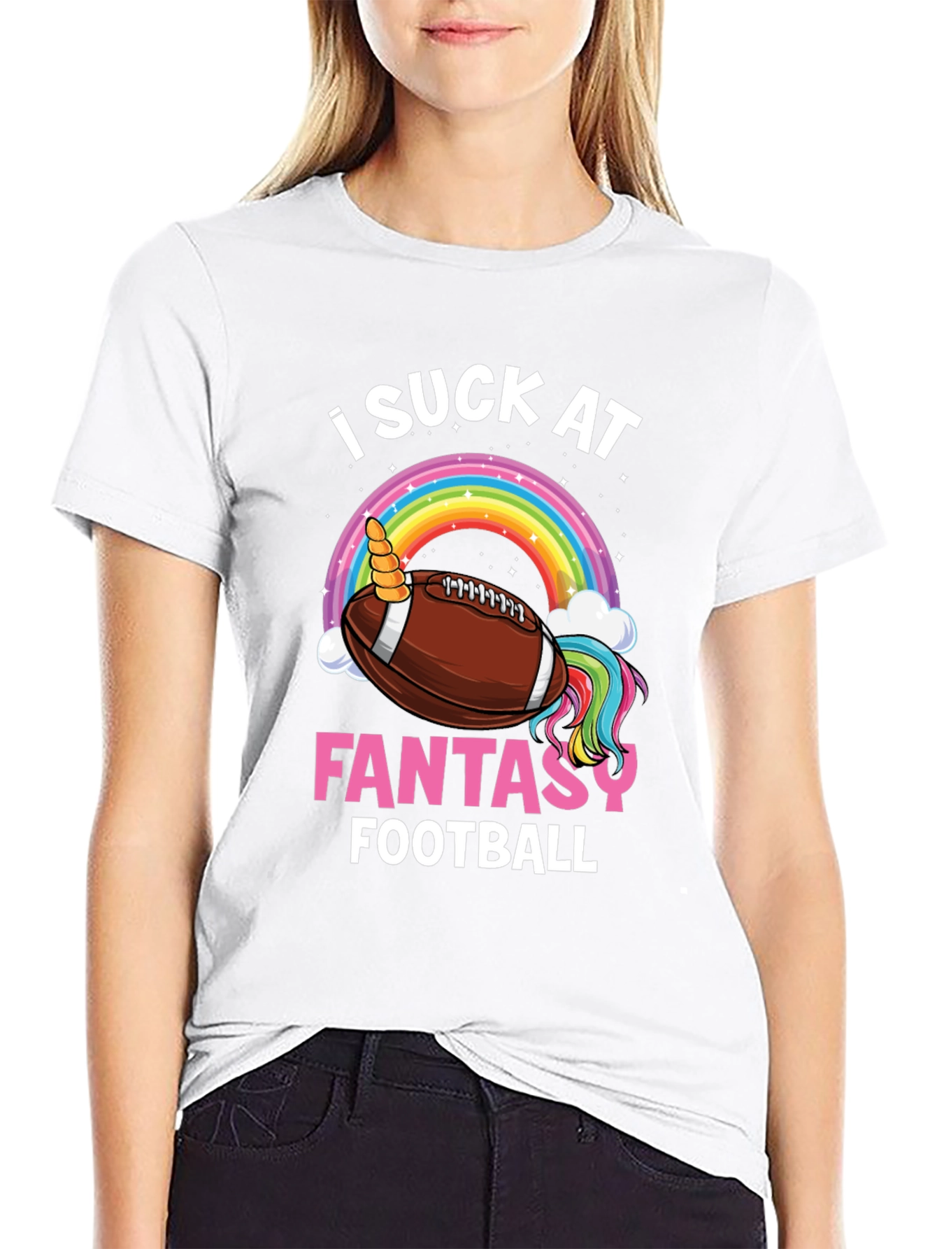 Black Funny Unicorn Football T-Shirt view 9