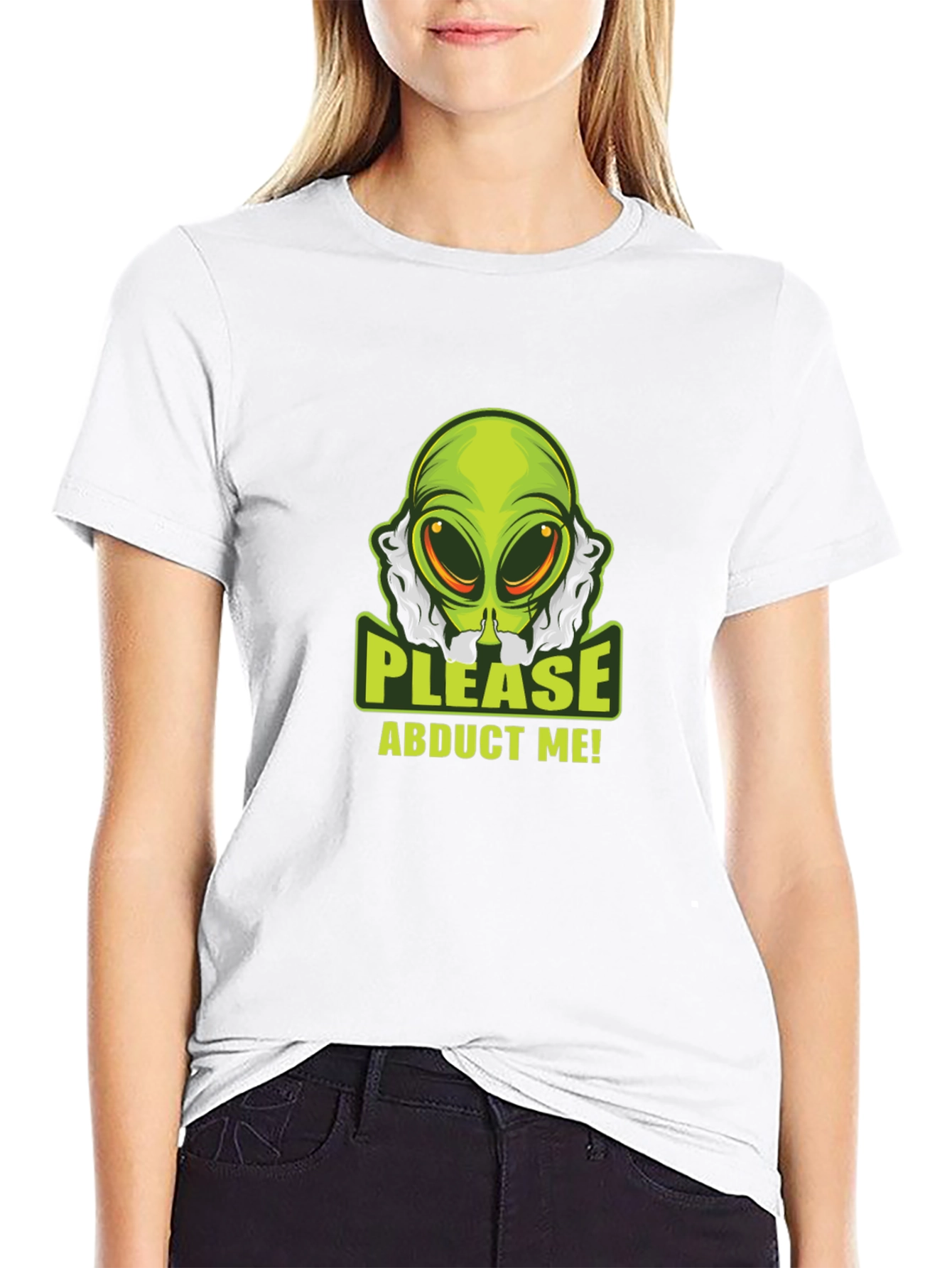 Black Alien Abduction T-Shirt - Please Abduct Me Tee view 9