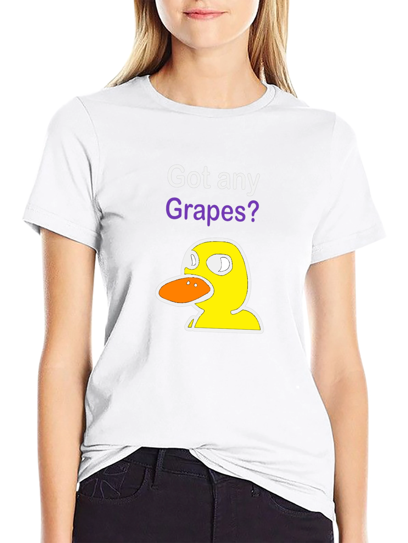 Black Got Any Grapes? Duck T-Shirt - Funny Graphic Tee view 9
