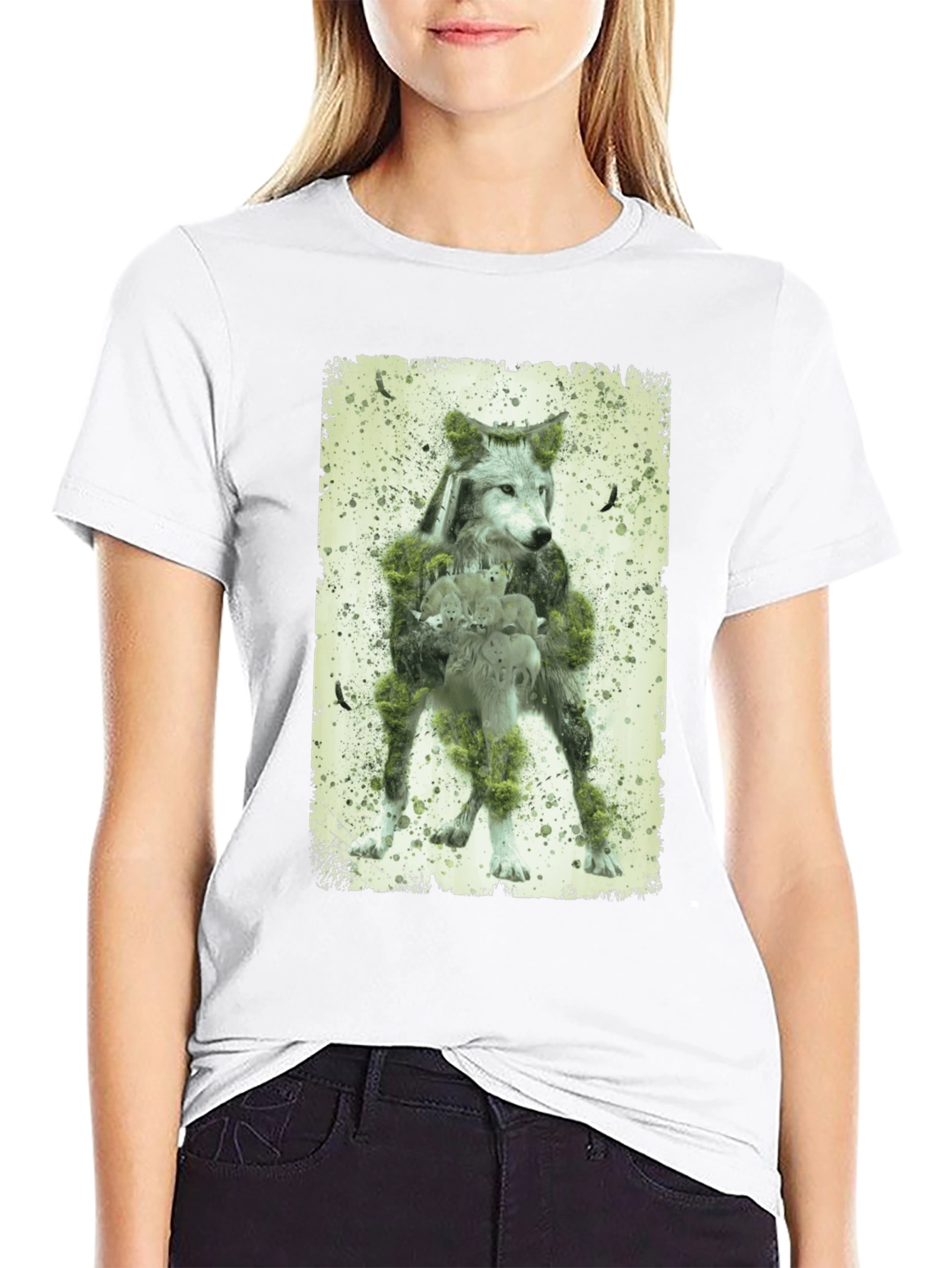 Wolf Forest Graphic T-Shirt - Nature Design Tee - 9