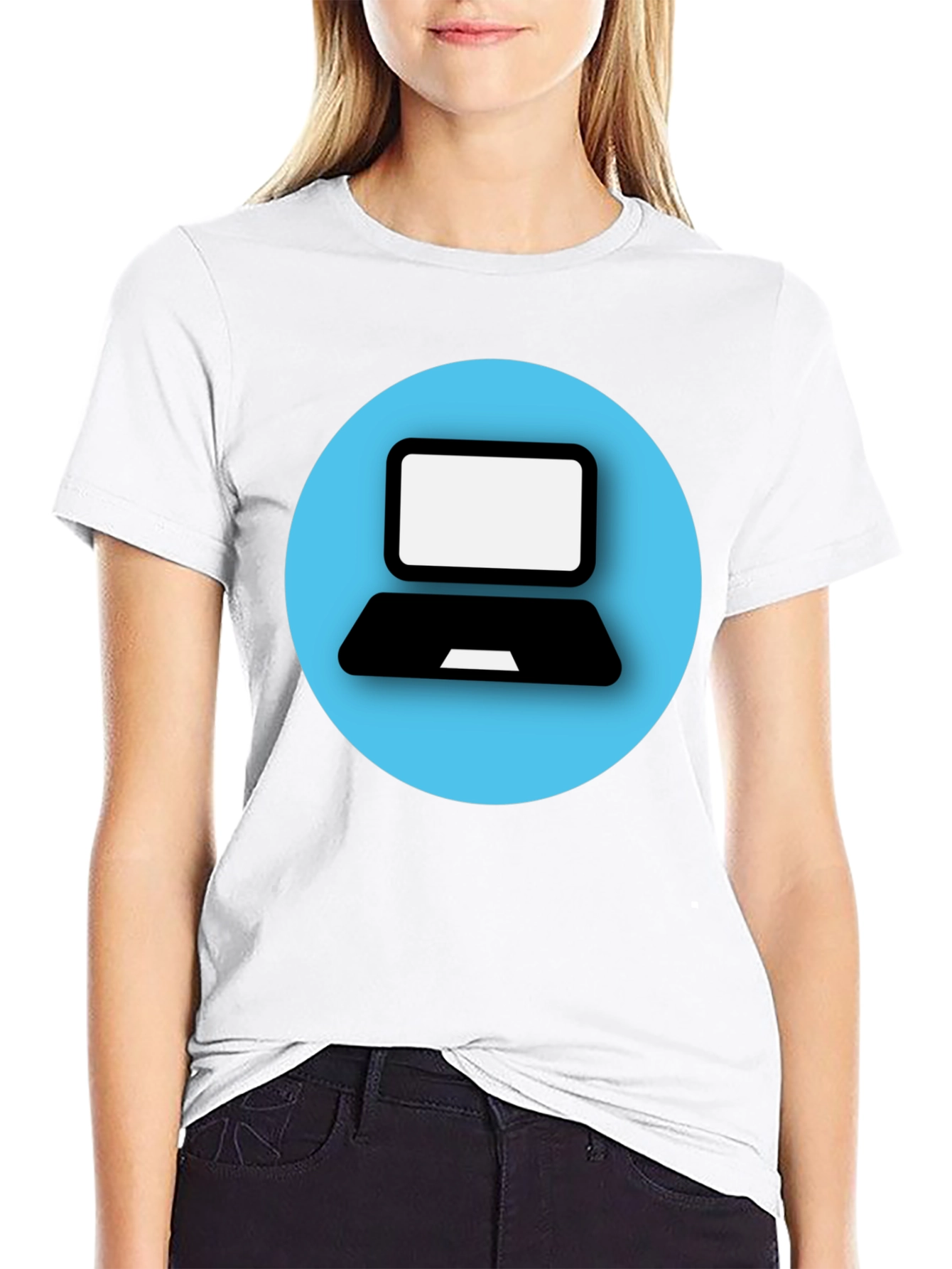 Black Laptop Graphic Tee - Tech Style T-Shirt view 9
