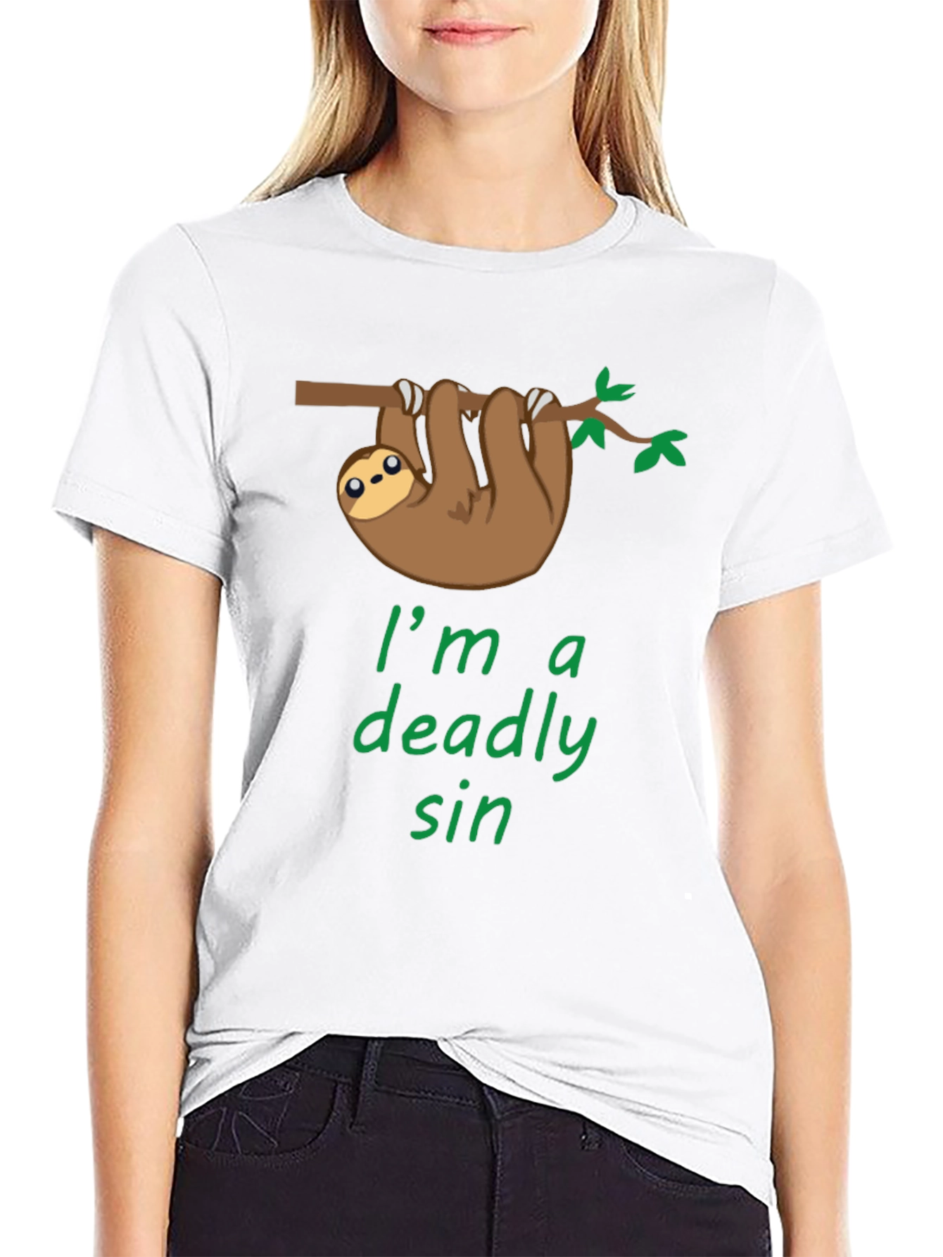 Black Sloth Deadly Sin Graphic Tee - Cute & Comfy! view 9
