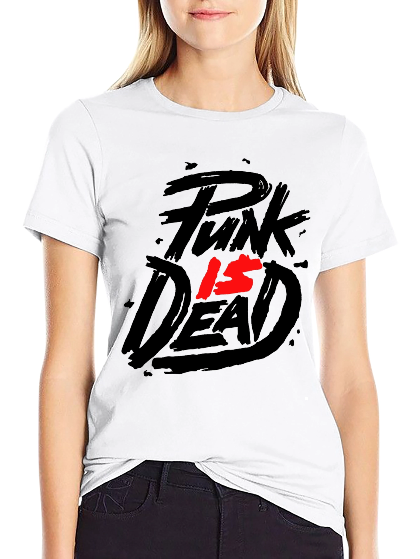 Black Punk Is Dead Graphic Tee - Black T-Shirt view 9