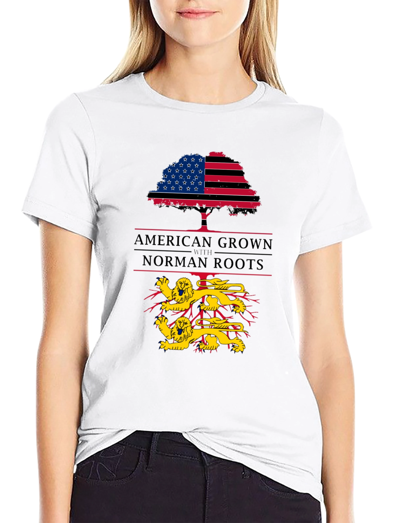 Black American Grown Norman Roots T-Shirt view 9