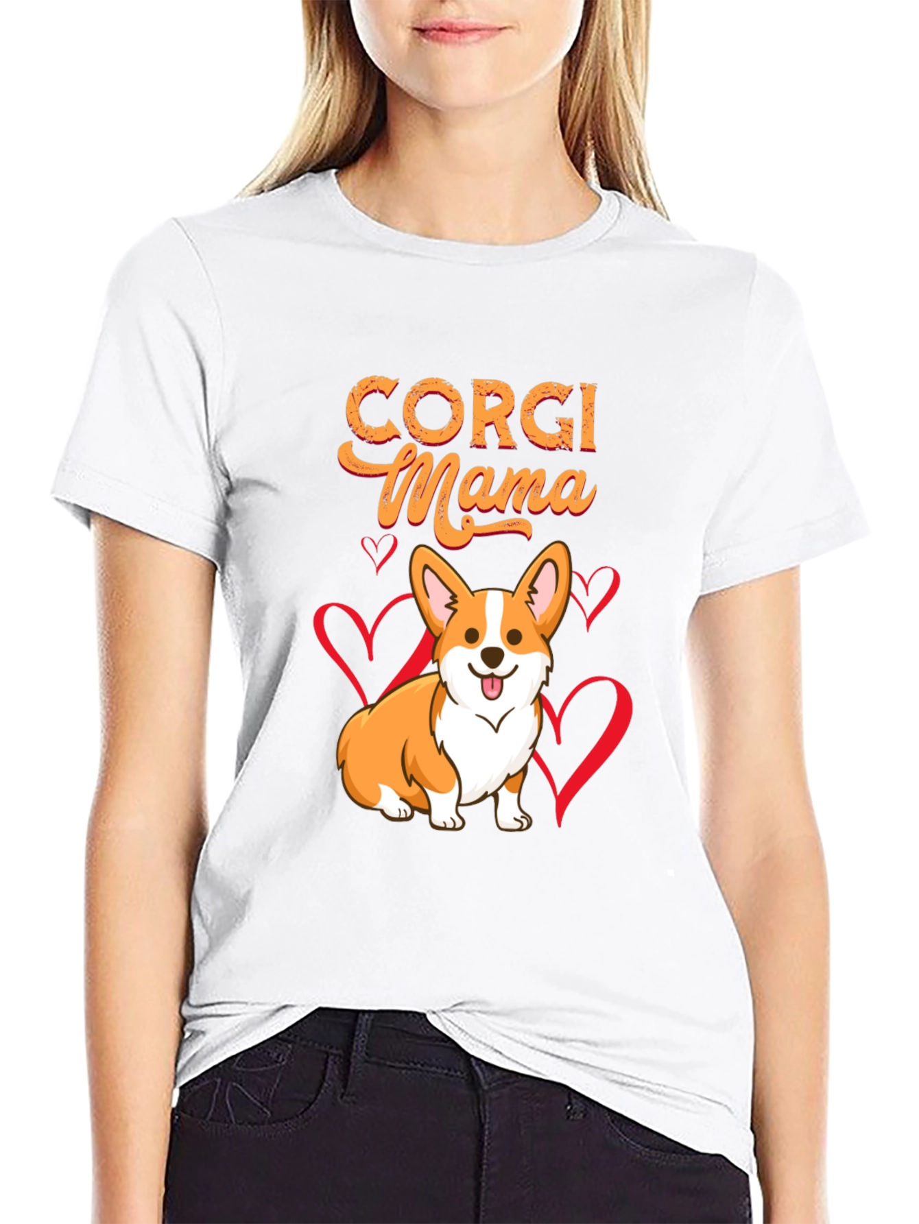 Black Corgi Mama Graphic T-Shirt - Dog Lover Tee view 9