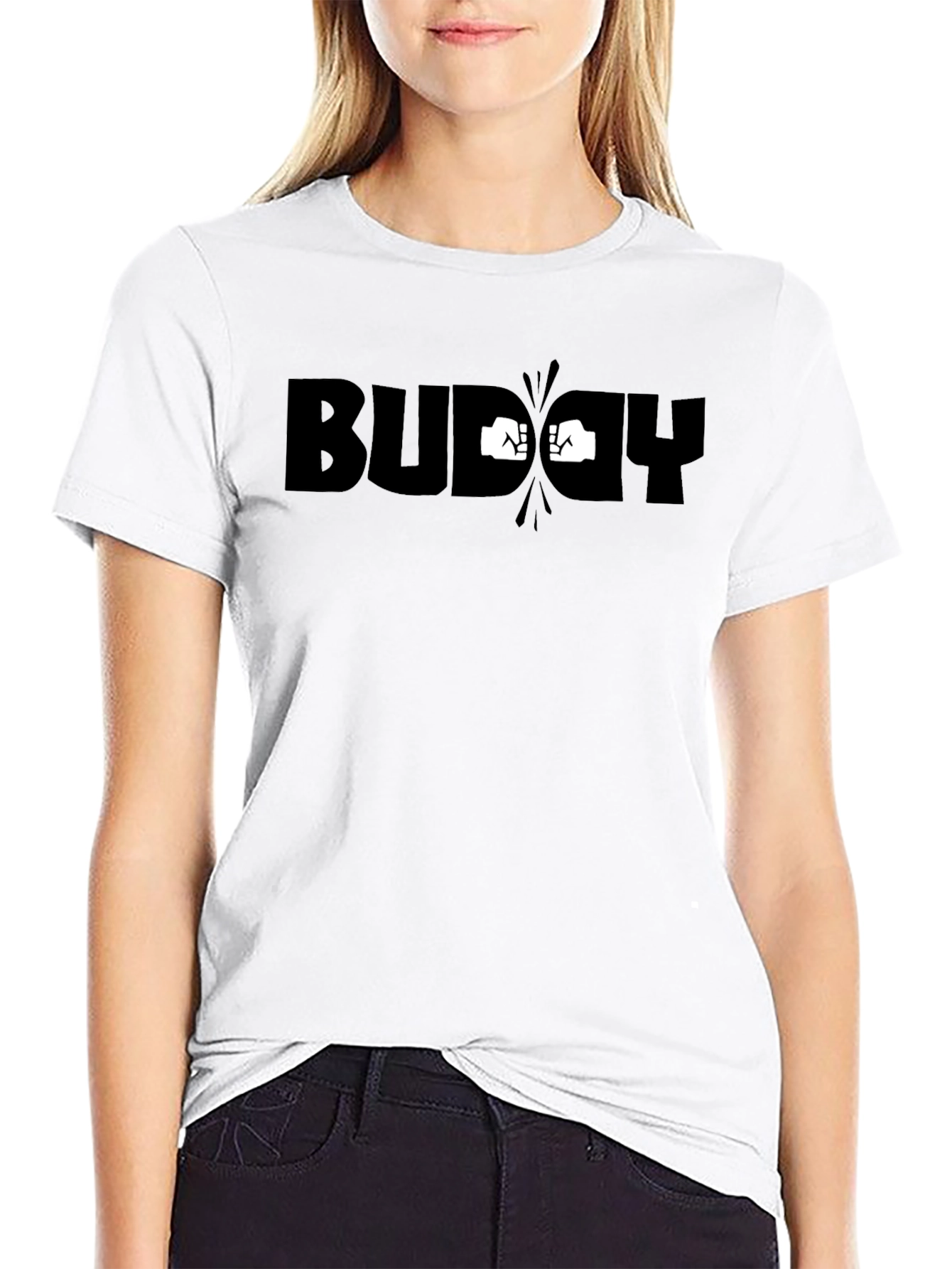 Black Buddy Punch Black Graphic Tee view 9