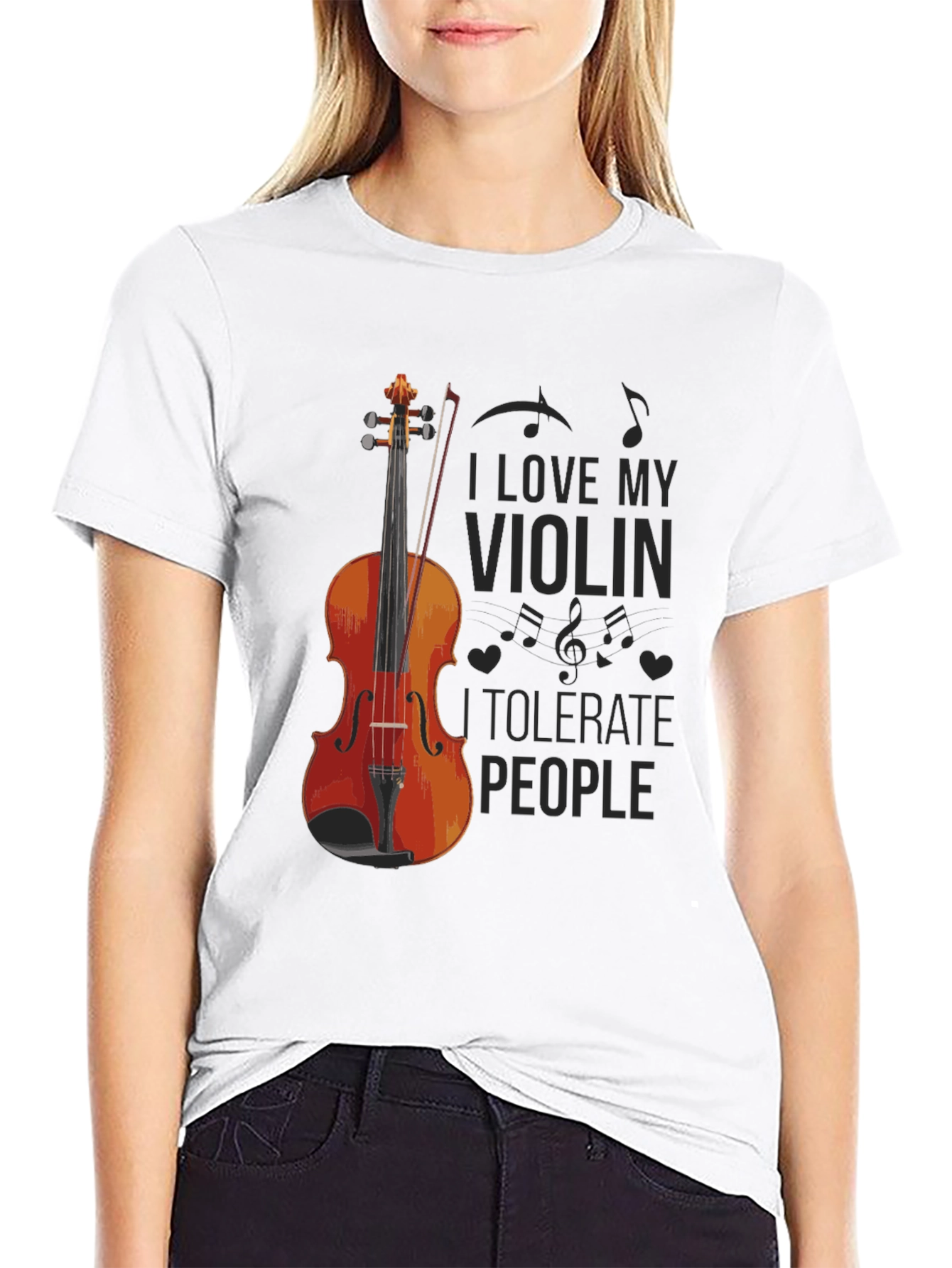 Black I Love My Violin T-Shirt view 9
