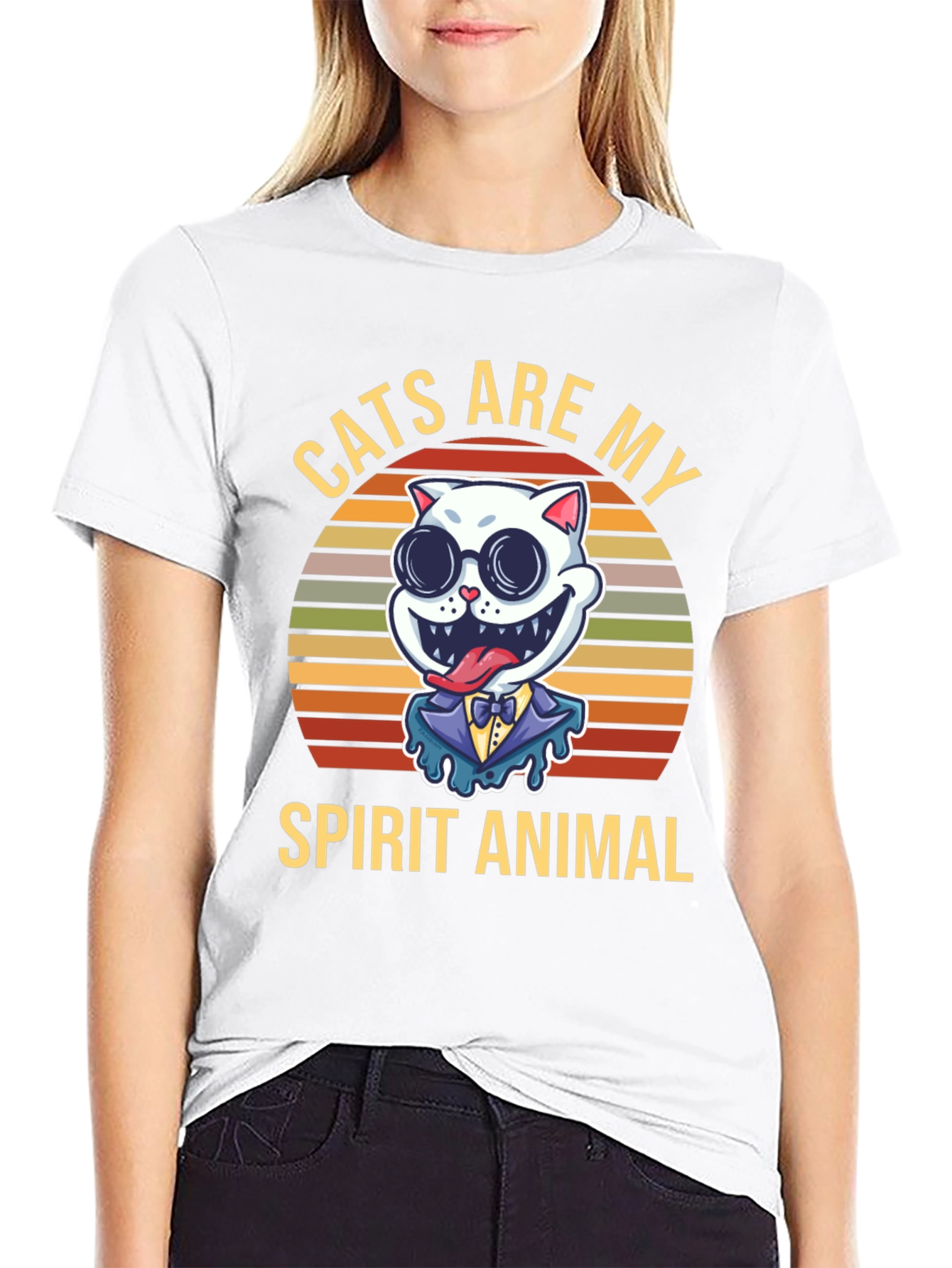 Black Cats Are My Spirit Animal Graphic T-Shirt view 9
