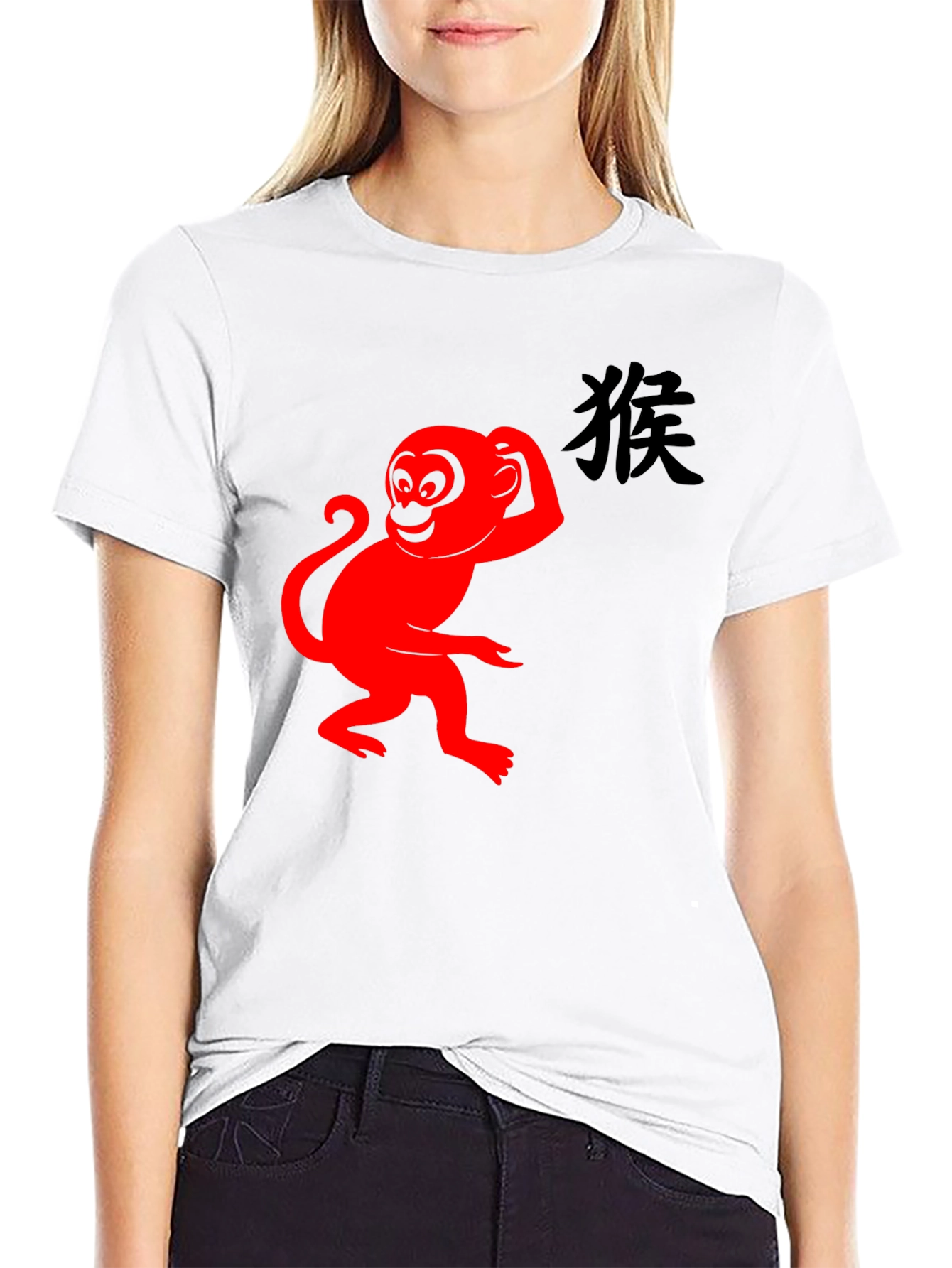 Black Red Monkey Graphic T-Shirt - Classic Black Tee view 9