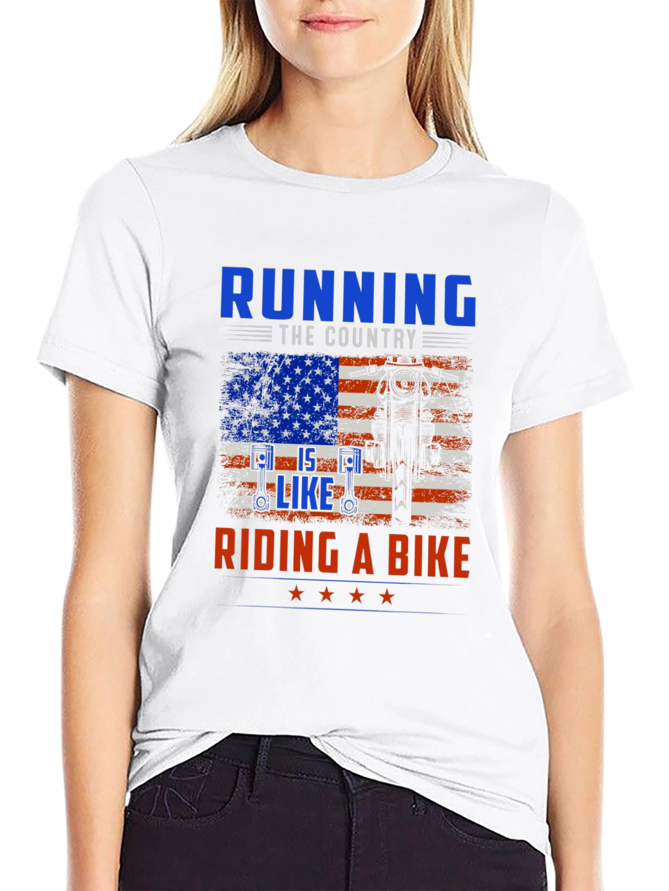 Black Running the Country is Like Riding a Bike Graphic Tee view 9
