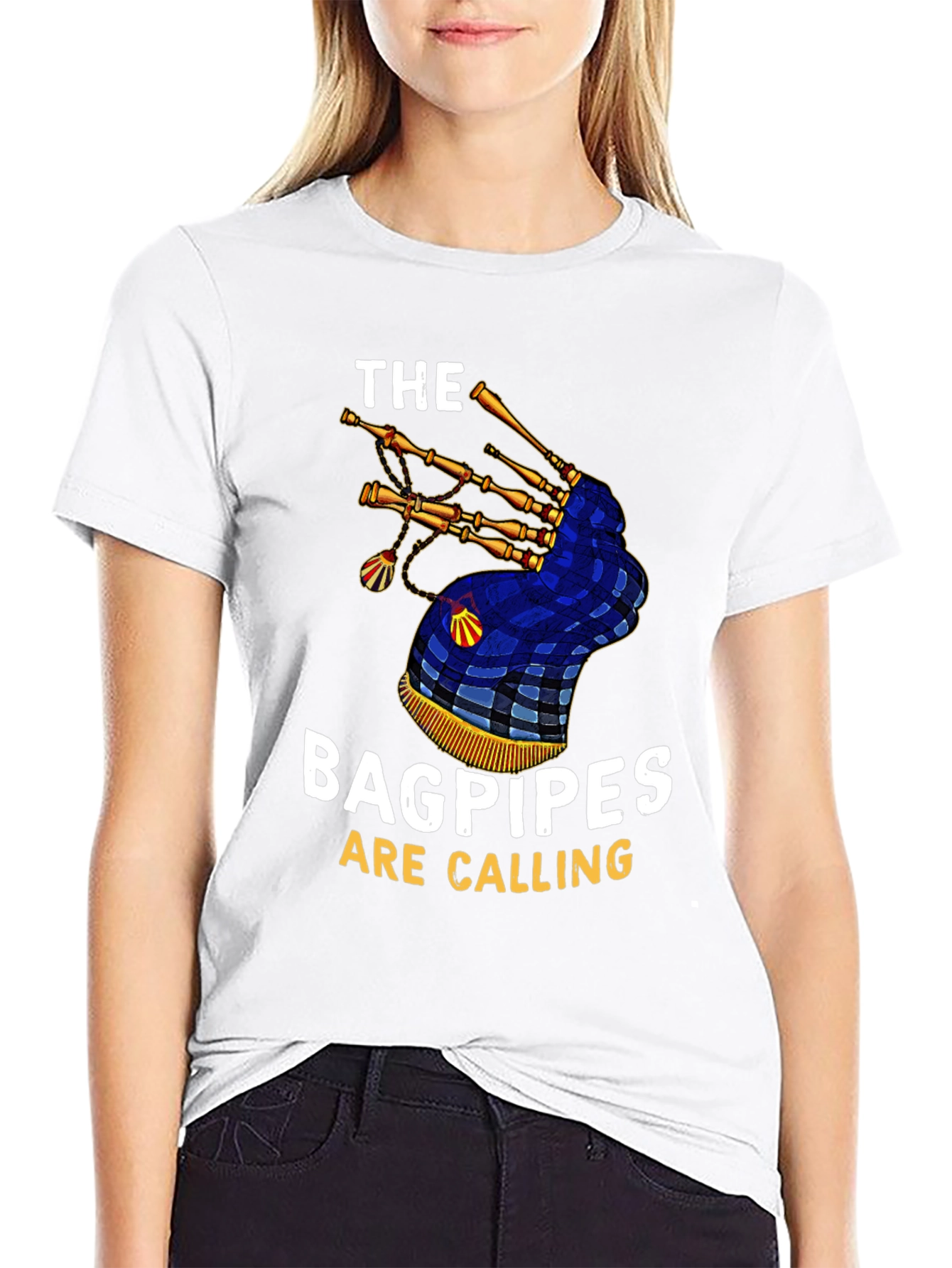 Black Bagpipes Are Calling Graphic T-Shirt view 9