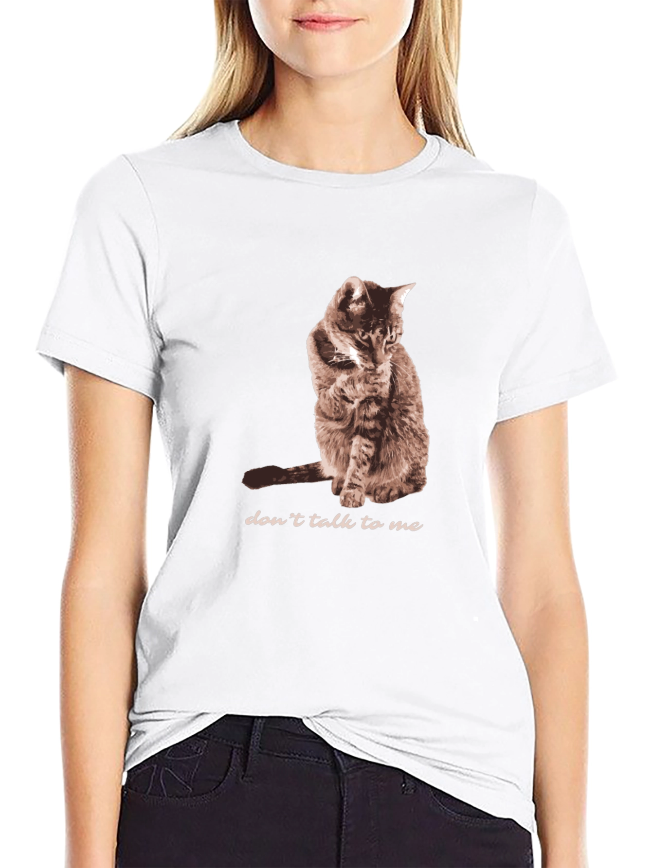 Black Don't Talk To Me Cat T-Shirt view 9