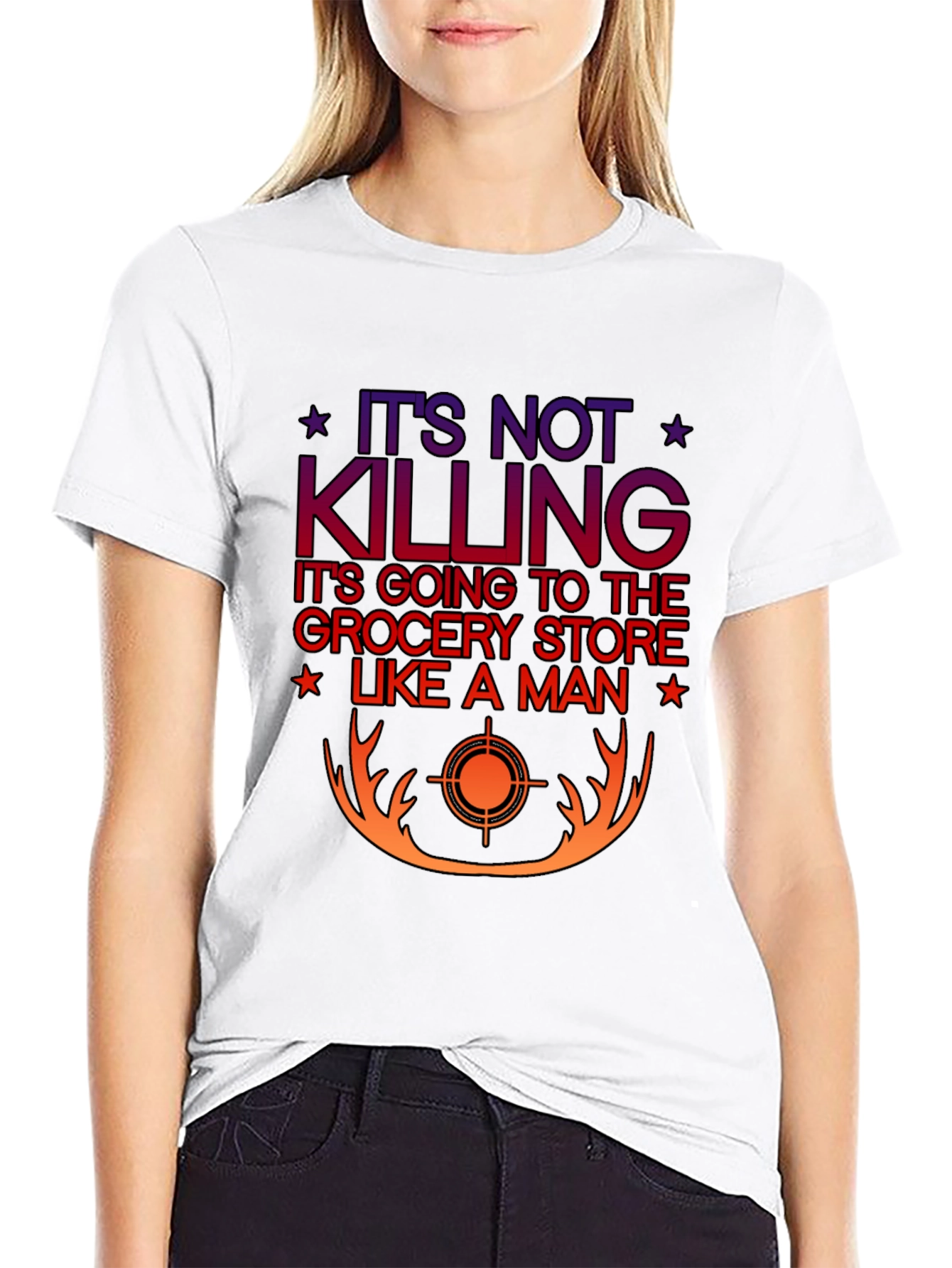 Black It's Not Killing T-Shirt, Grocery Store Humor Tee view 9