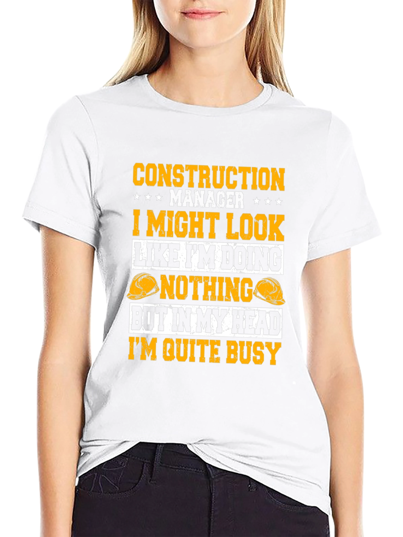 Black Construction Manager Funny Graphic Tee view 9