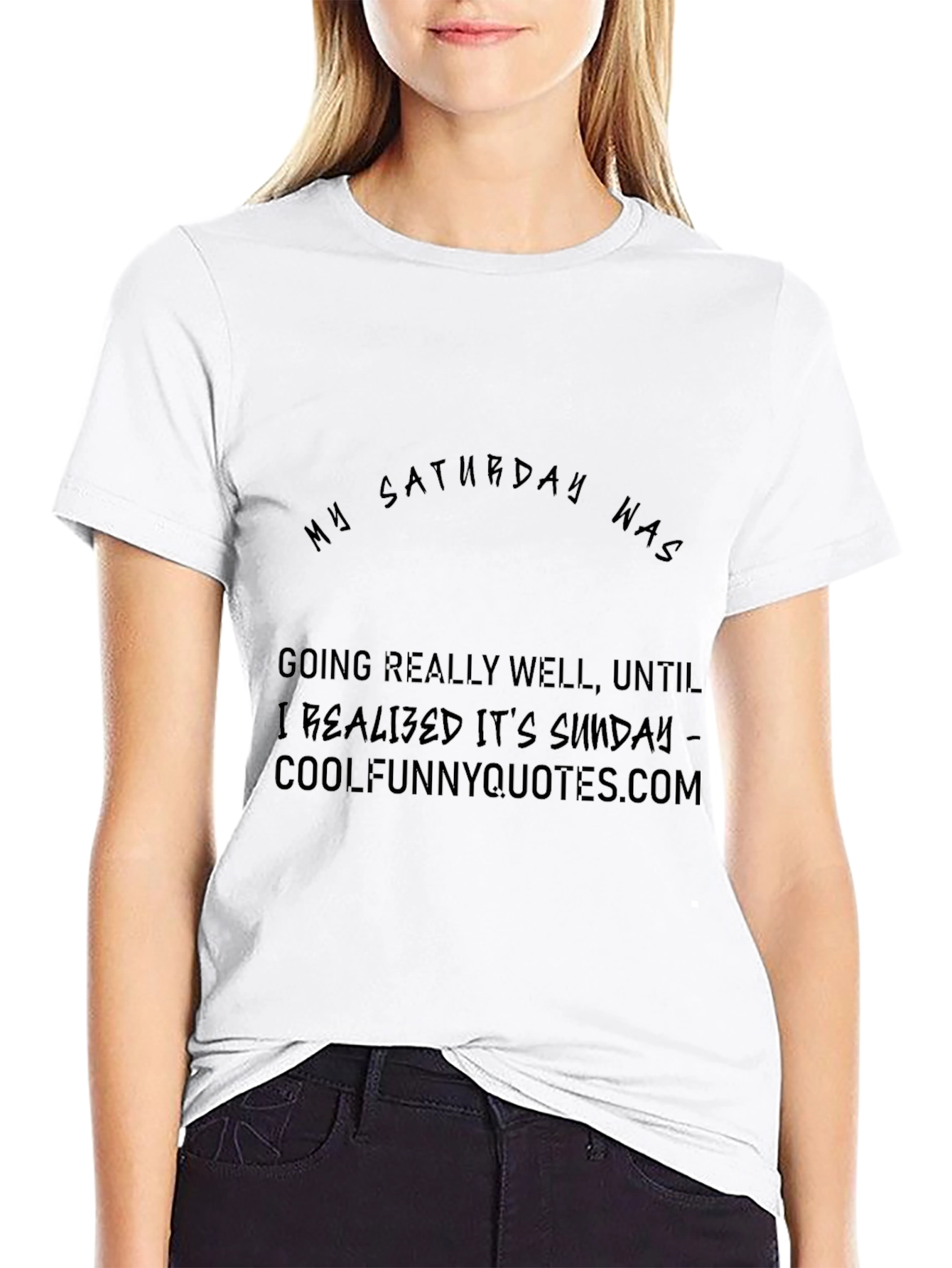 Black Funny 'My Saturday' Black Graphic Tee view 9