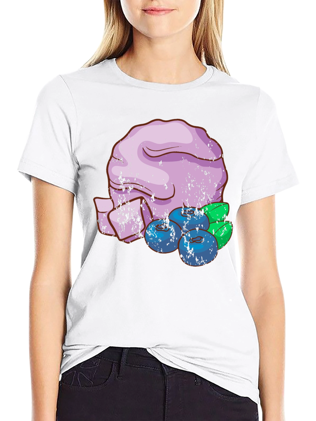 Black Blueberry Dessert T-Shirt - Unique Graphic Tee view 9