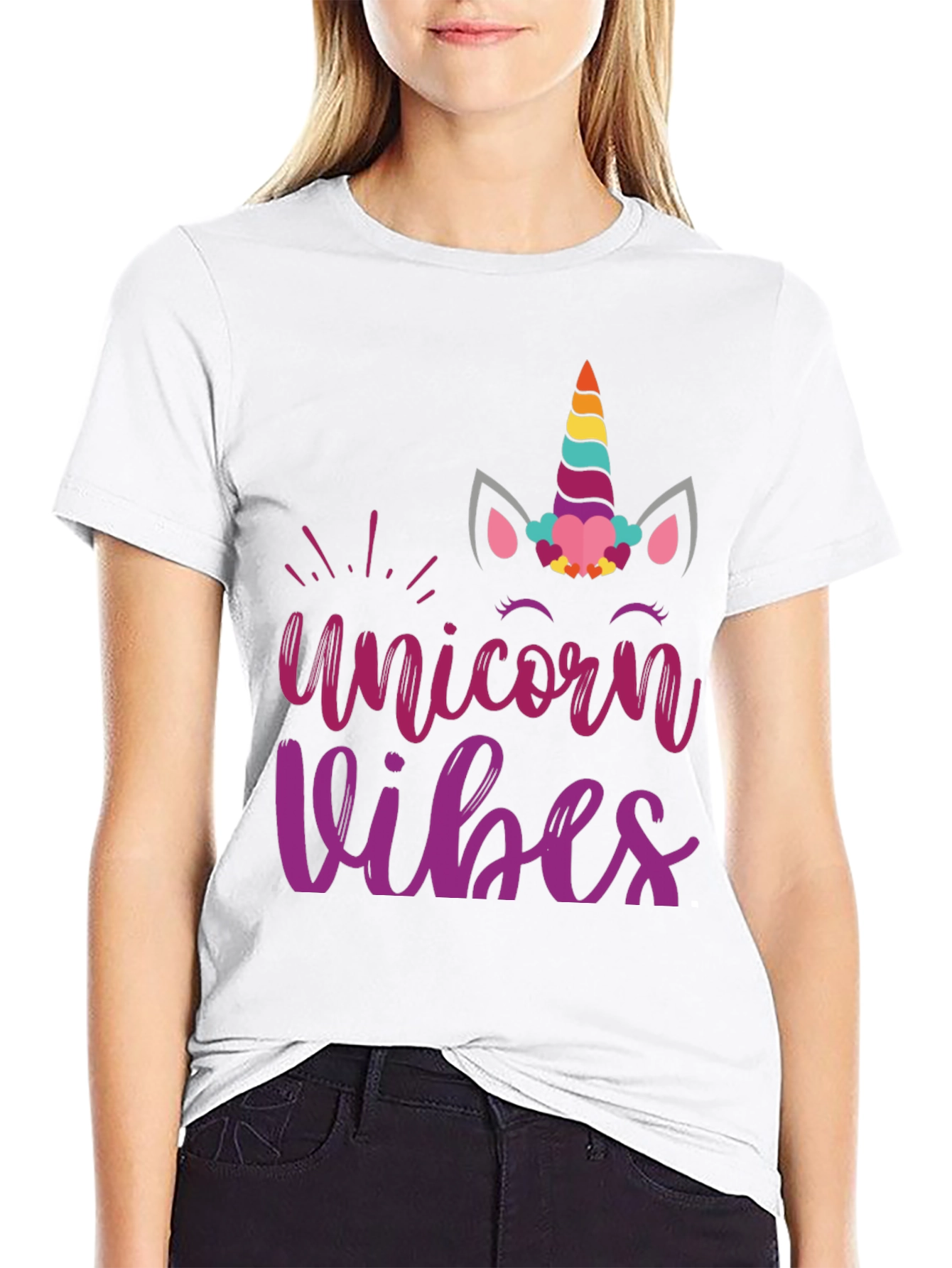 Black Unicorn Vibes Graphic T-Shirt view 9