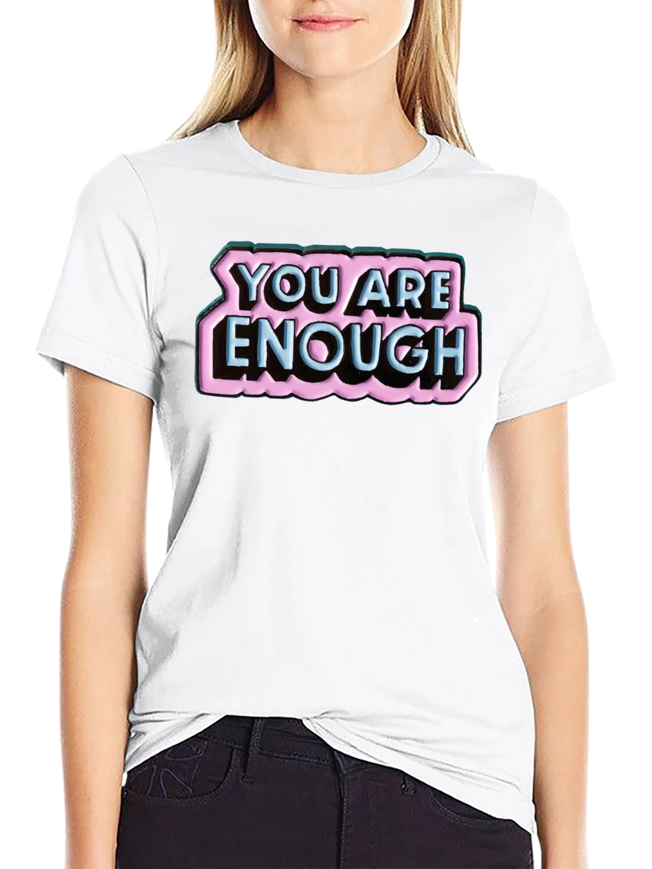 Black You Are Enough Graphic T-Shirt view 9
