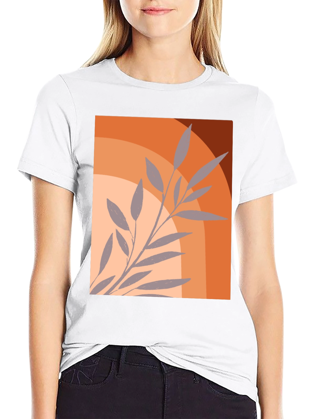 Black Botanical Graphic Tee - Modern Plant Design view 9