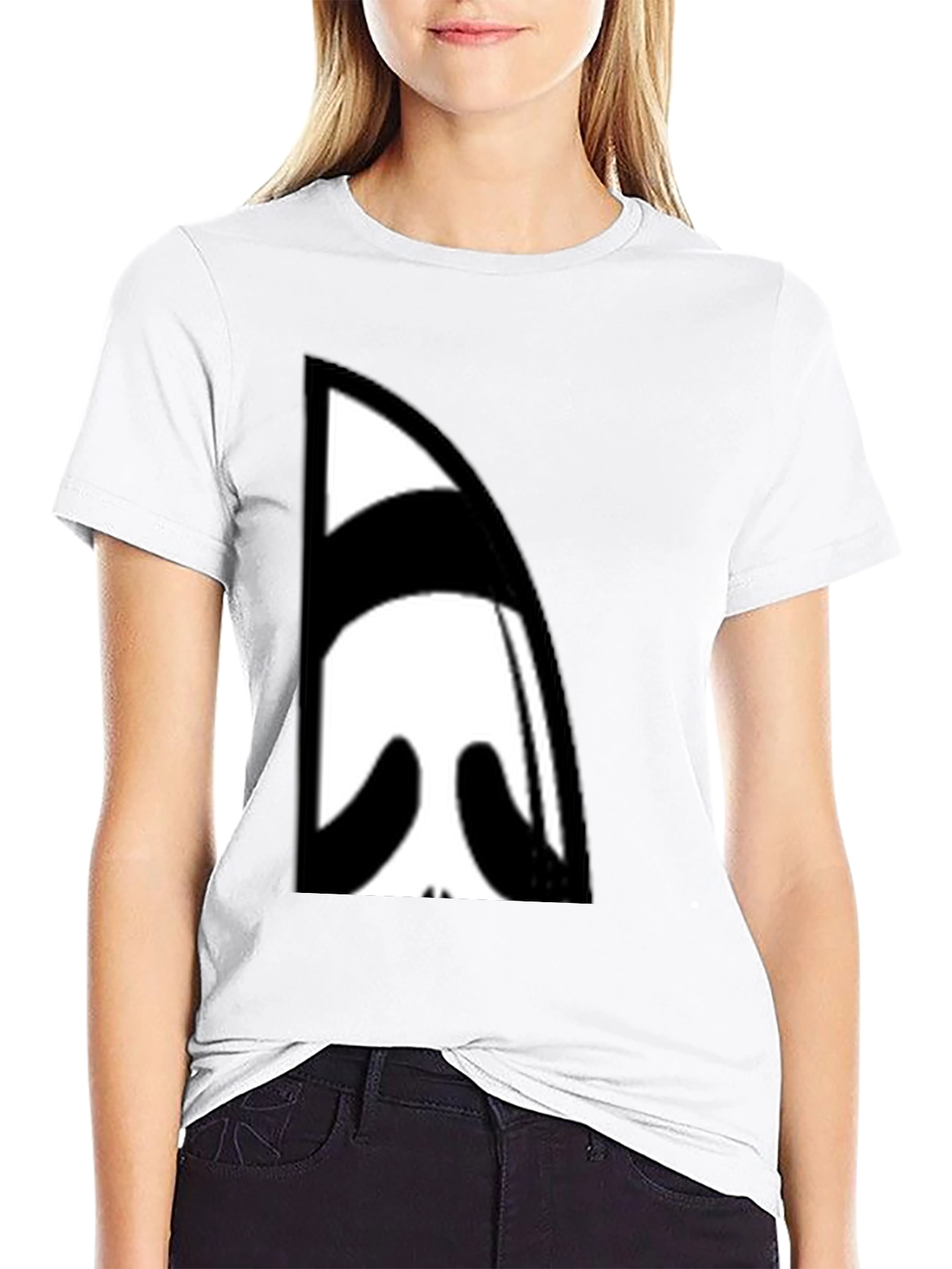 Black Abstract Face Graphic Black T-Shirt view 9