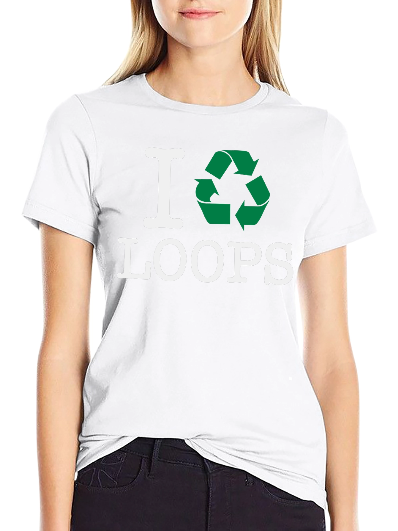 Black I Recycle Loops T-Shirt - Eco Friendly Fashion view 9