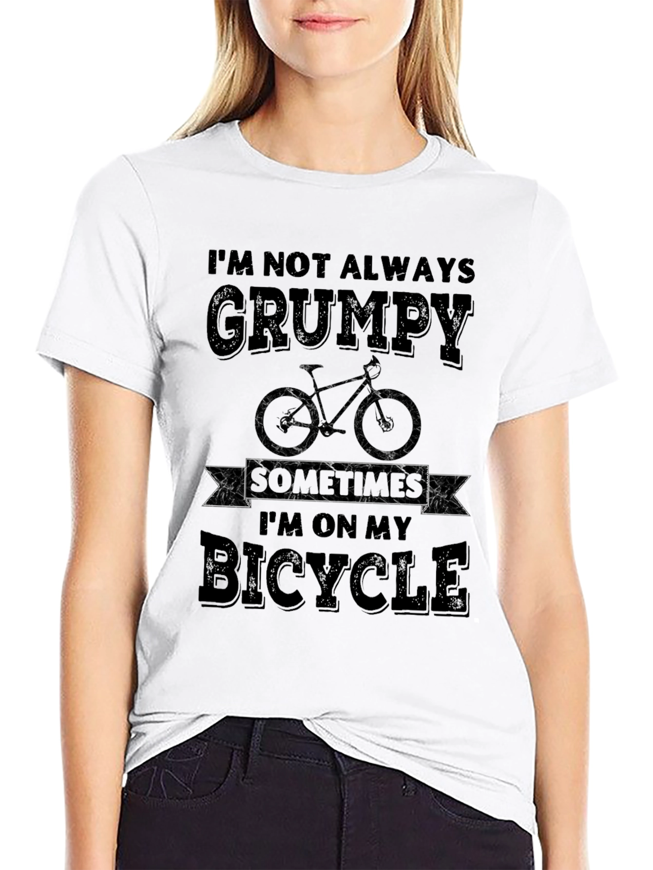 Black Grumpy Bicycle T-Shirt - Funny Cyclist Tee view 9