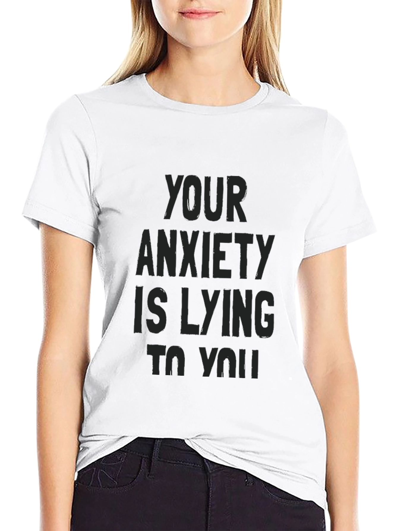 Black Anxiety Awareness T-Shirt - Black view 9
