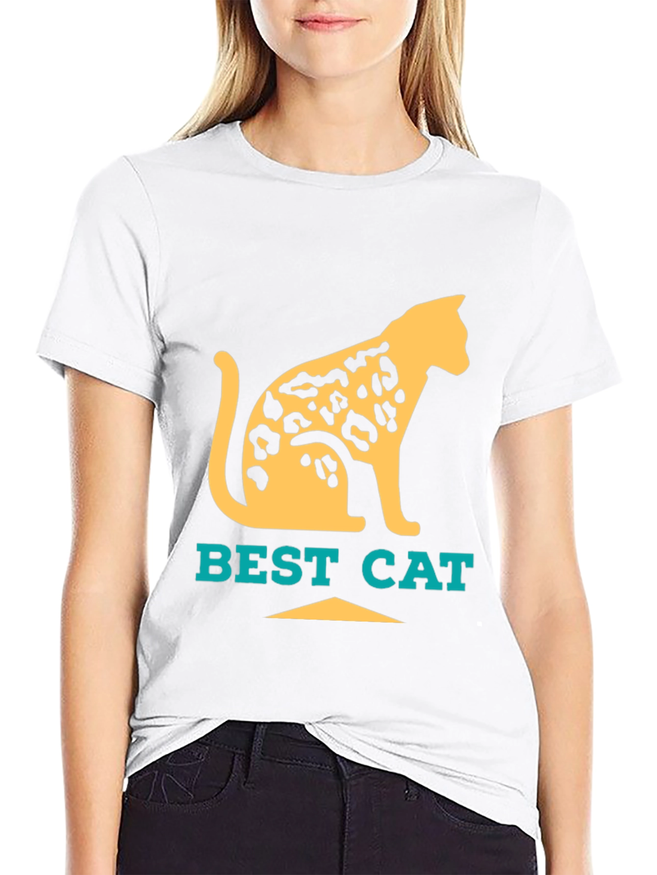Black Best Cat Leopard Print T-Shirt - Cool Graphic Tee view 9