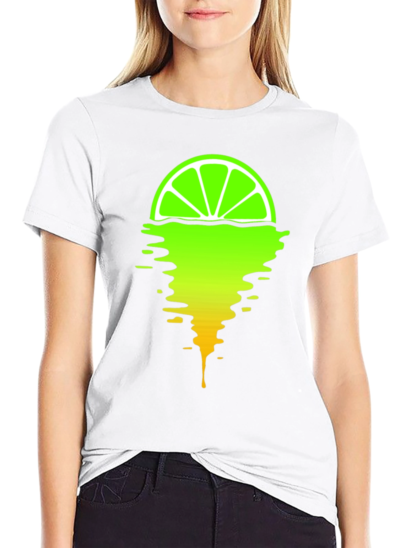 Black Melting Lime Graphic T-Shirt - Stylish Men's Tee view 9