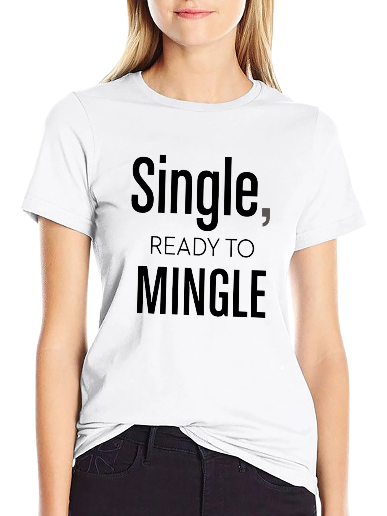 Black Single, Ready to Mingle - Black Graphic Tee view 9