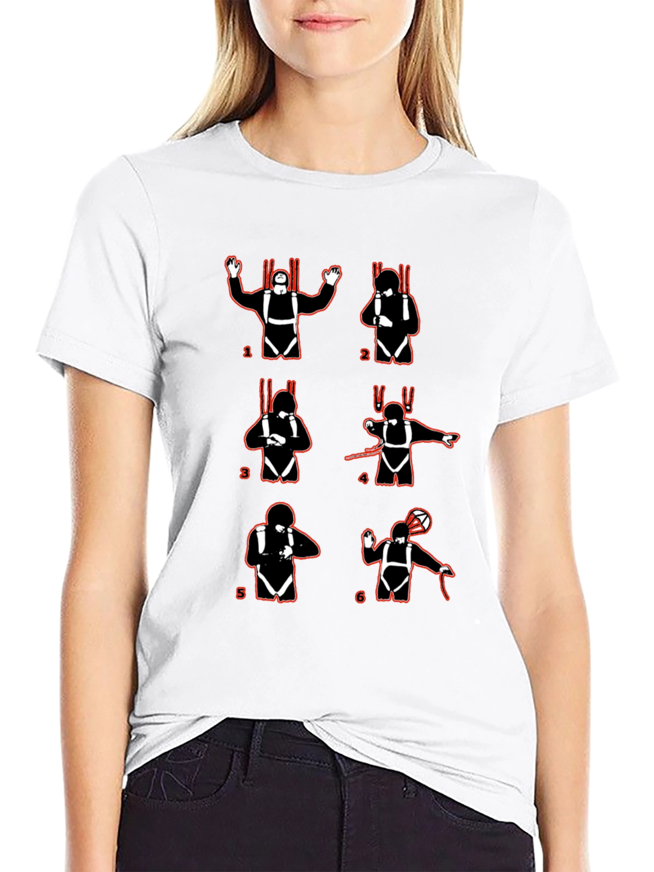 Black Skydiving Guide T-Shirt view 9