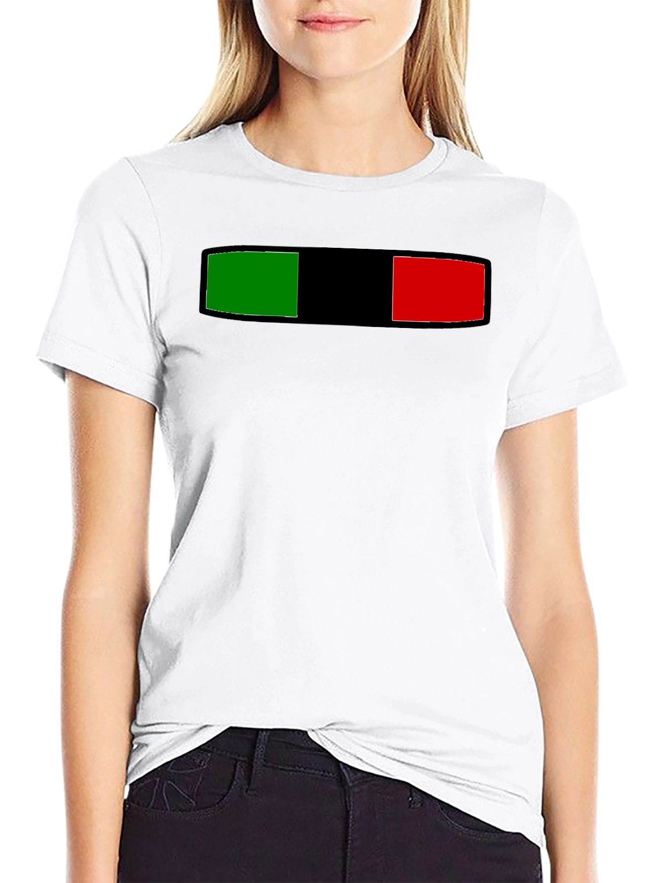 Black Striped Green Black and Red Graphic Tee view 9