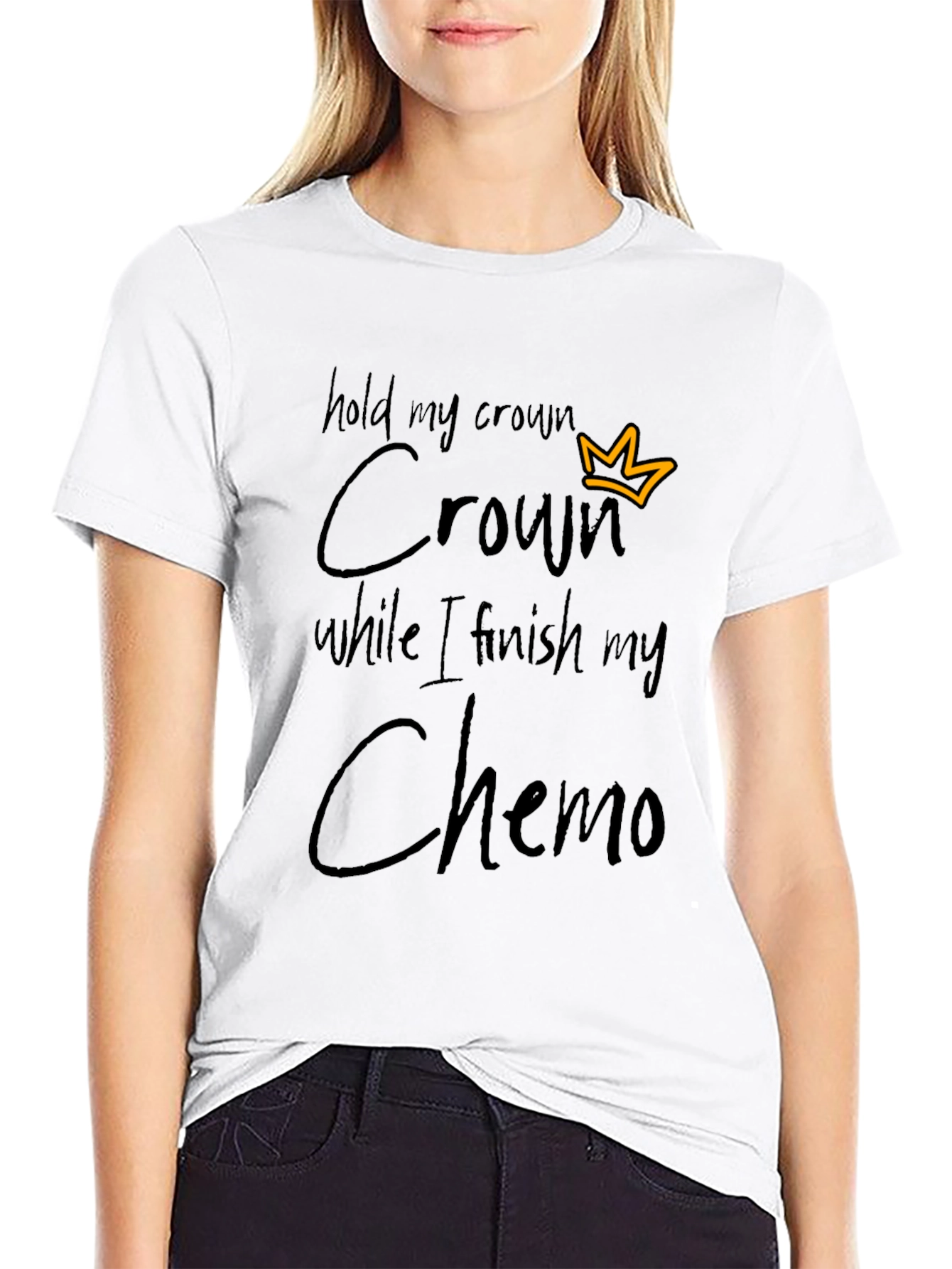 Black Chemo Warrior T-Shirt Hold My Crown view 9