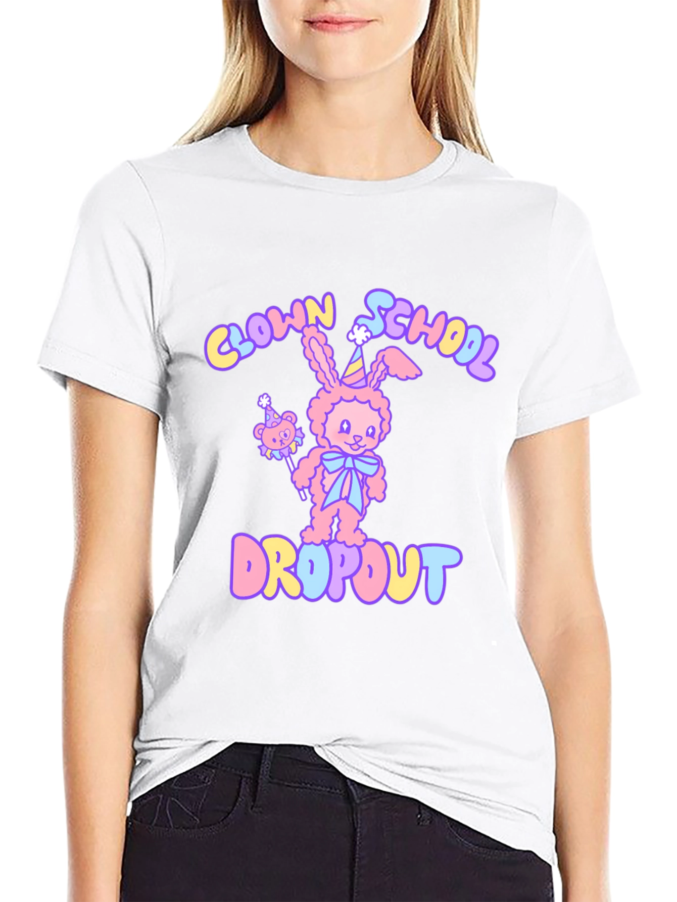 Black Clown School Dropout Graphic T-Shirt view 9