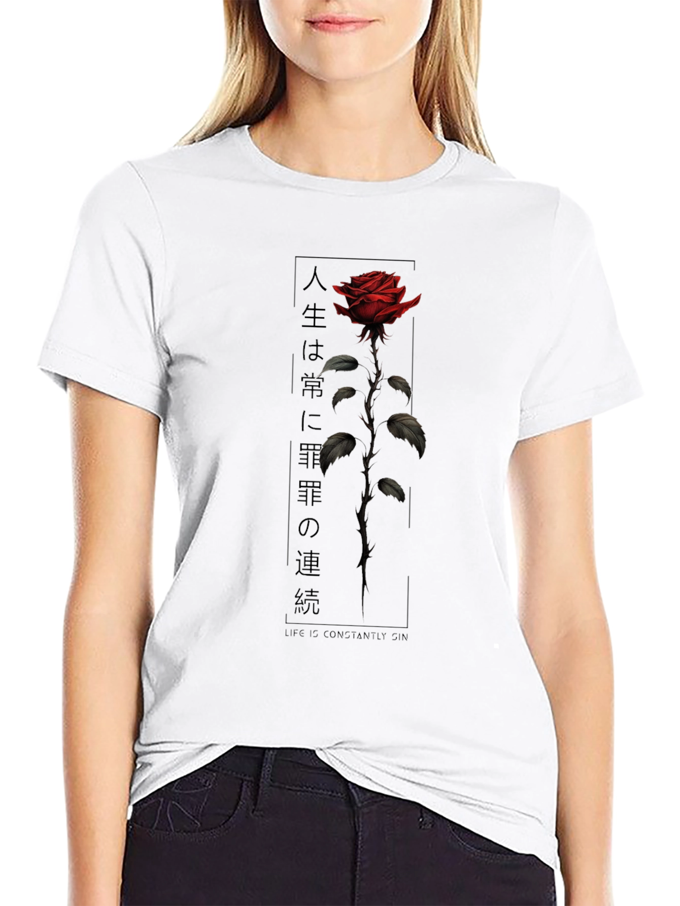 Black Rose Graphic T-Shirt - Stylish Black Tee view 9