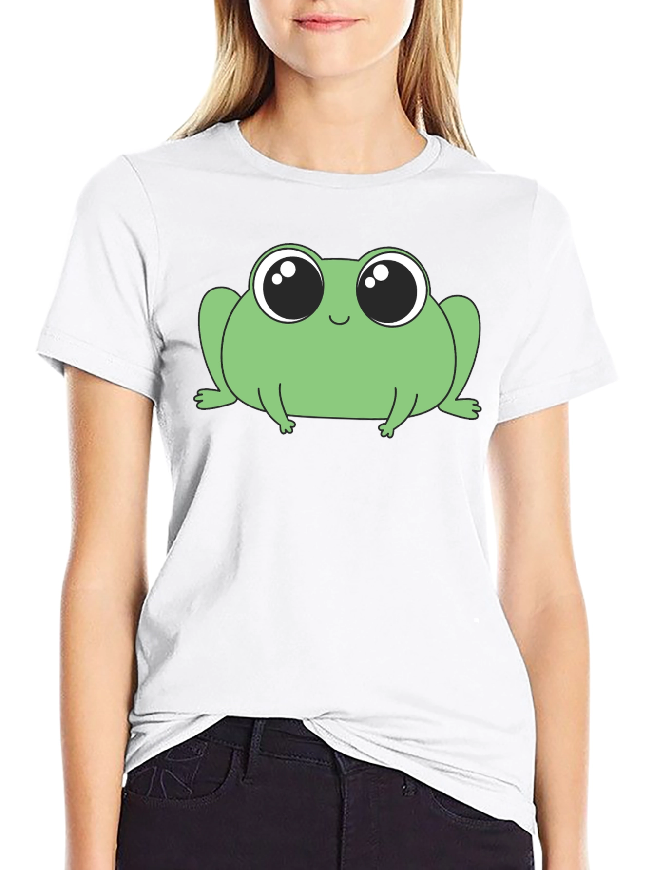 Black Cute Frog Graphic T-Shirt - Soft Cotton Blend view 9