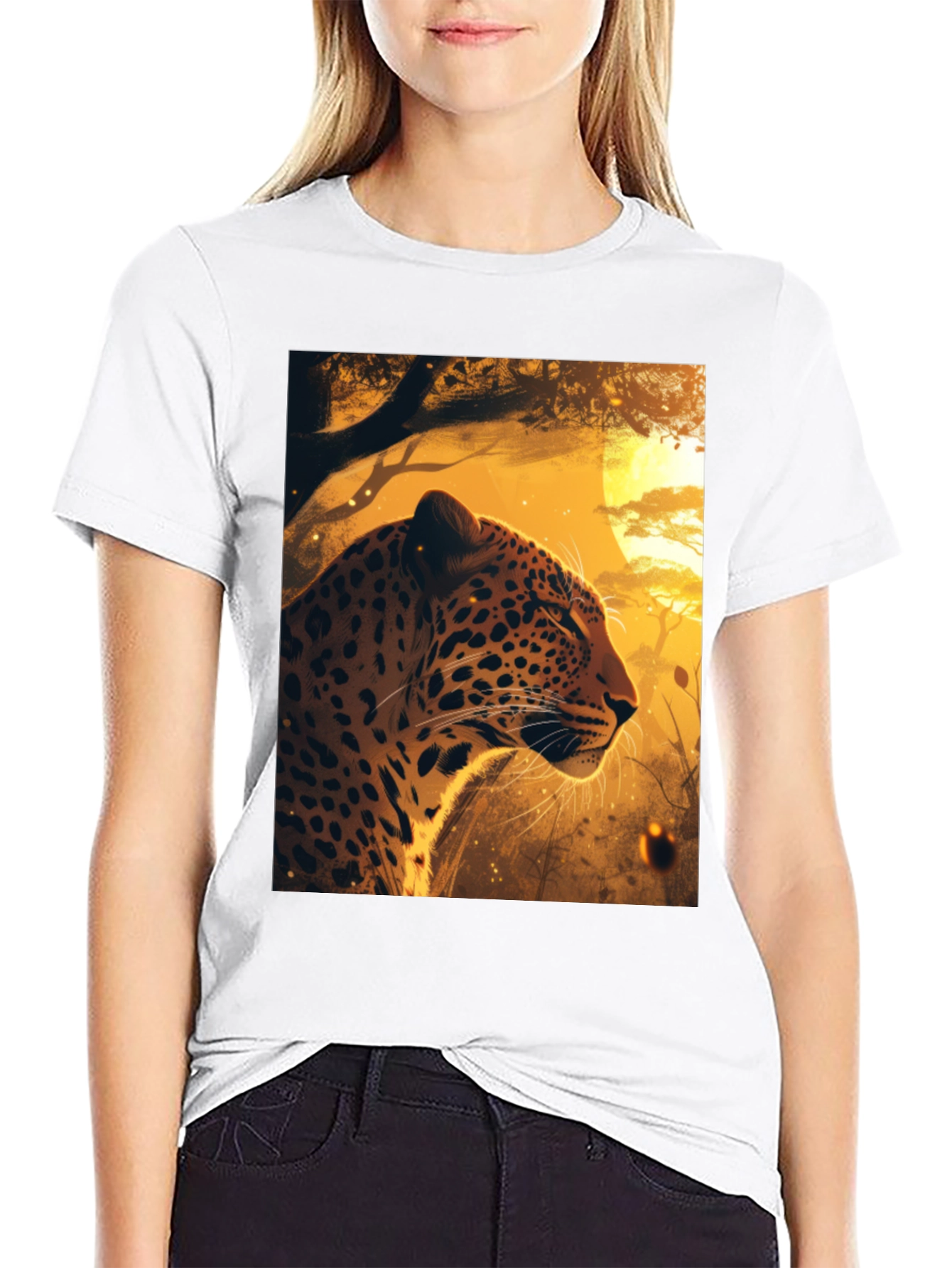 Black Leopard Graphic Tee - Wild Style Black T-Shirt view 9