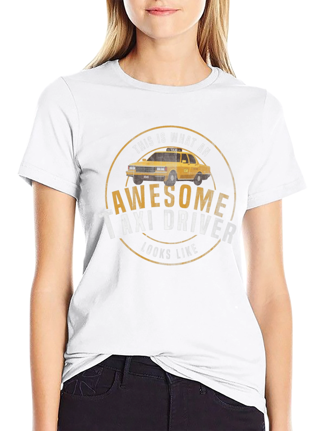 Black Awesome Taxi Driver T-Shirt - Classic Design view 9