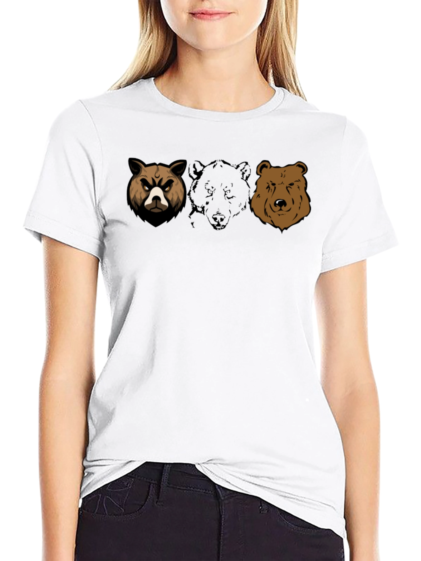 Black Bear Trio Graphic T-Shirt - Black Cotton Tee view 9
