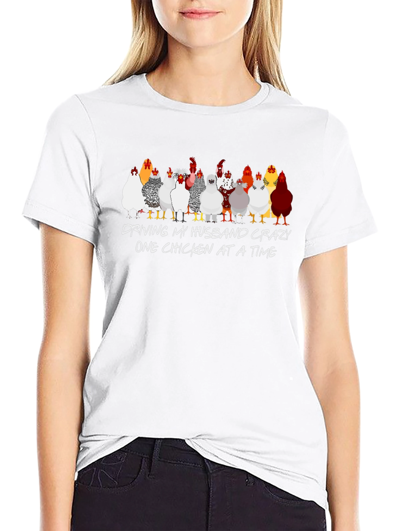 Black Crazy Chicken Lady T-Shirt view 9