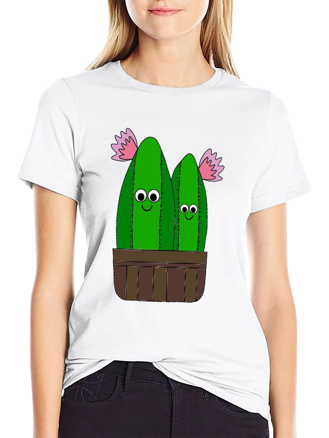 Black Funny Cactus Plant Graphic T-Shirt view 9