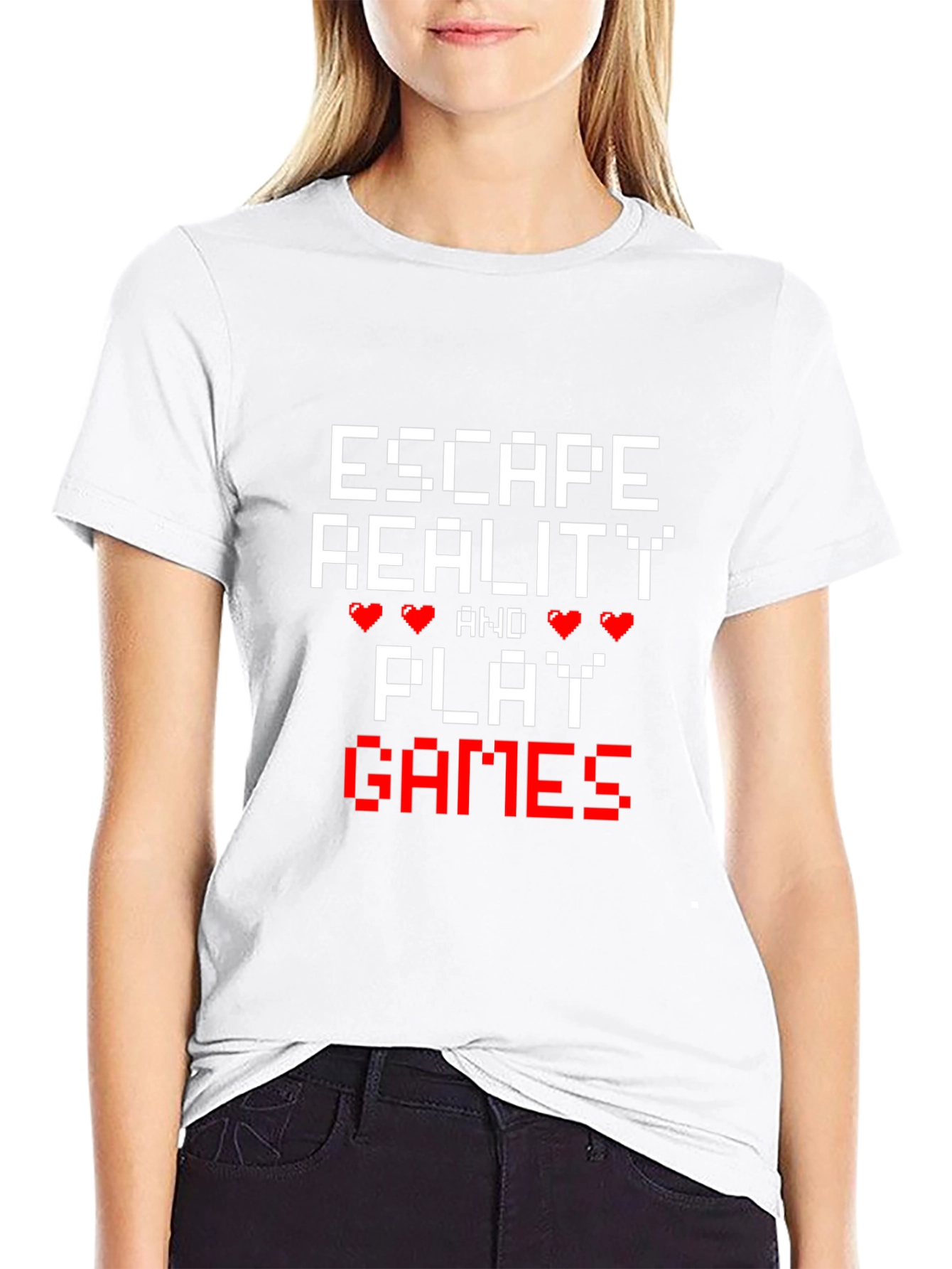 Black Escape Reality T-Shirt - Gamer Pixel Graphic Tee view 9