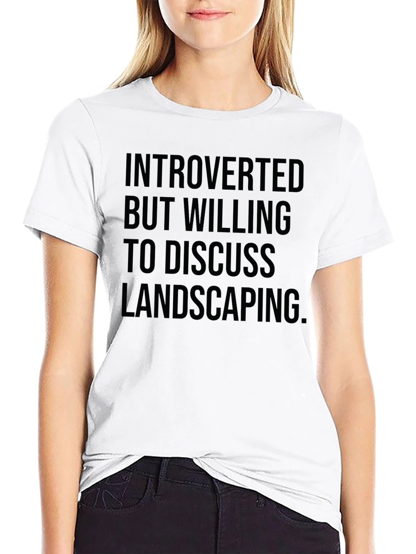Black Introverted Landscaping T-Shirt - Black Cotton Tee view 9