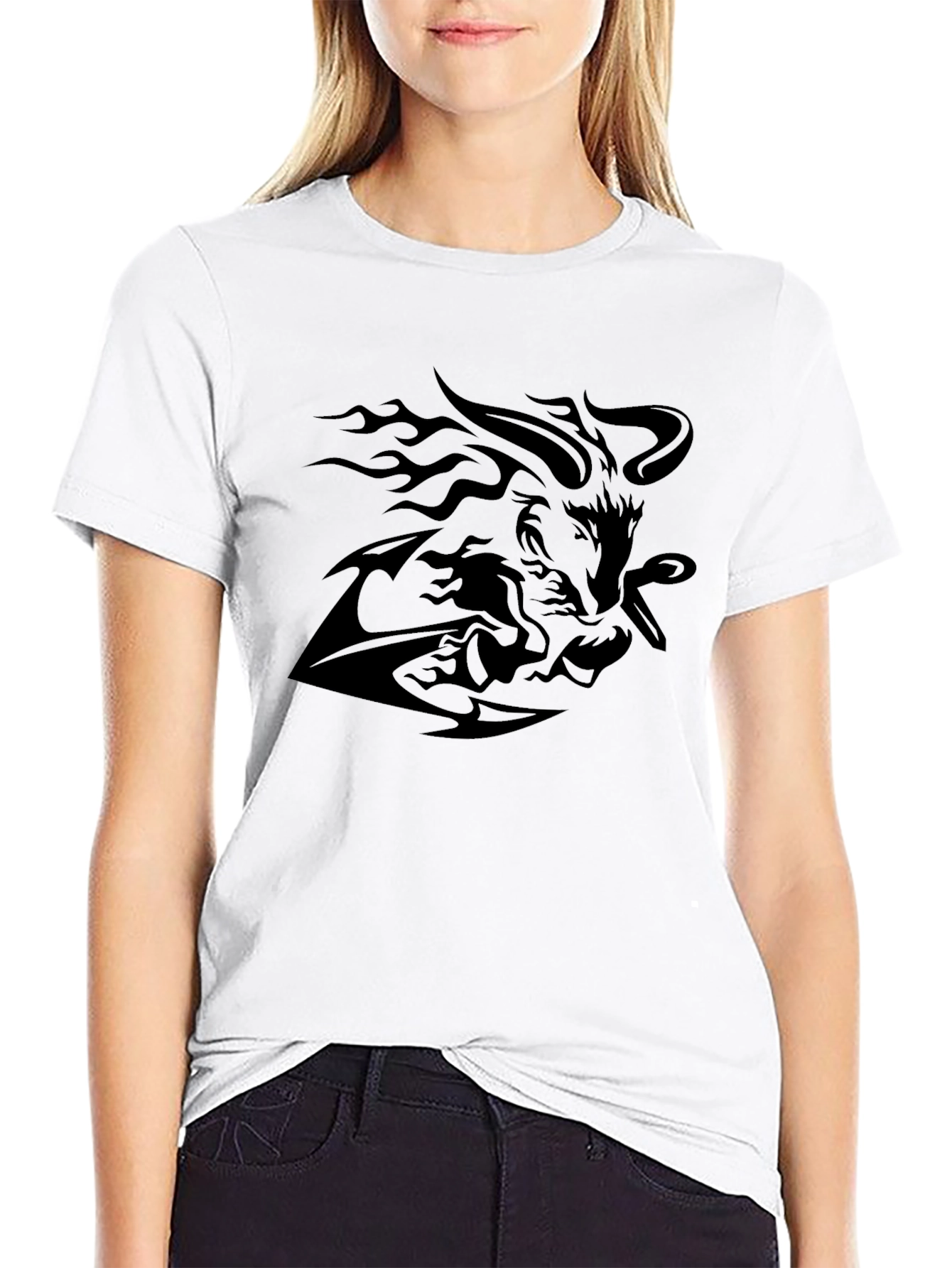 Black Black Graphic Tee - Lion & Flames view 9