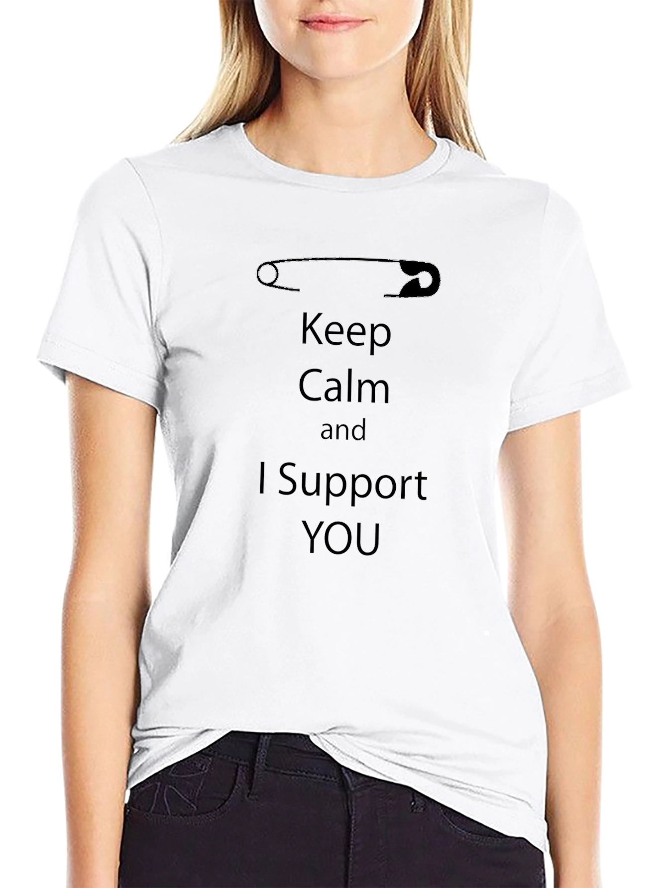 Black Keep Calm and Support T-Shirt view 9