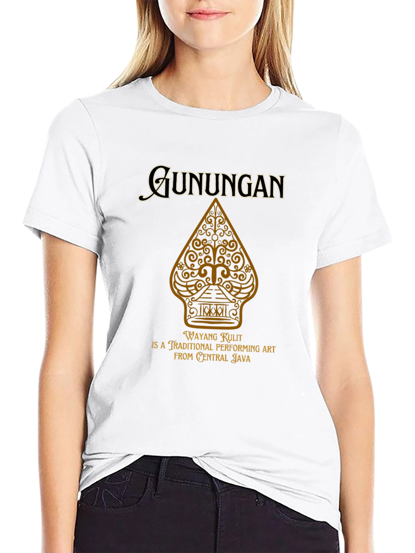 Black Gunungan Wayang Kulit T-Shirt view 9