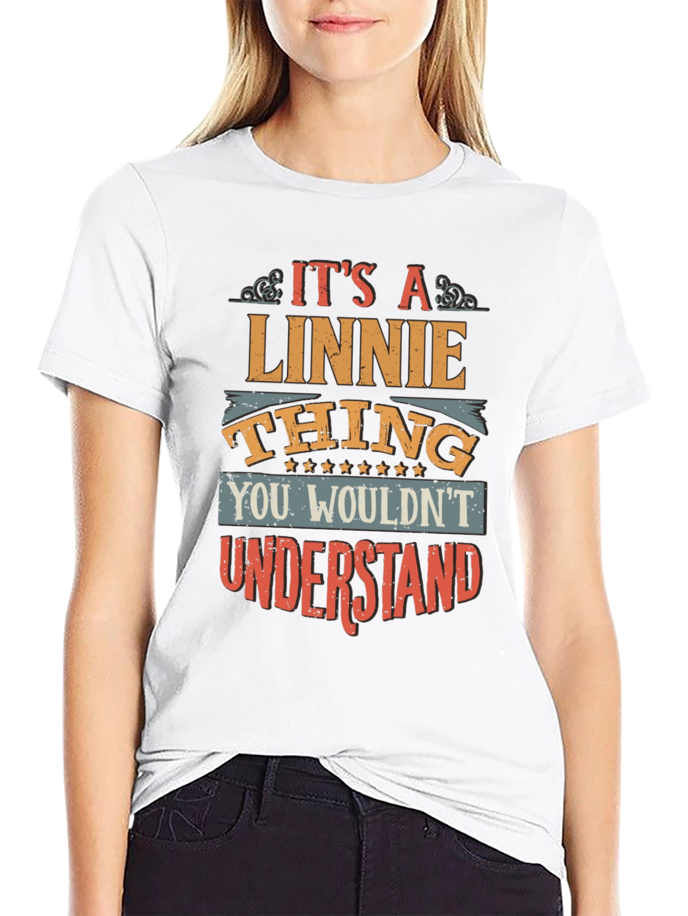 Black Linnie Thing T-Shirt - Unique Gift Idea view 9