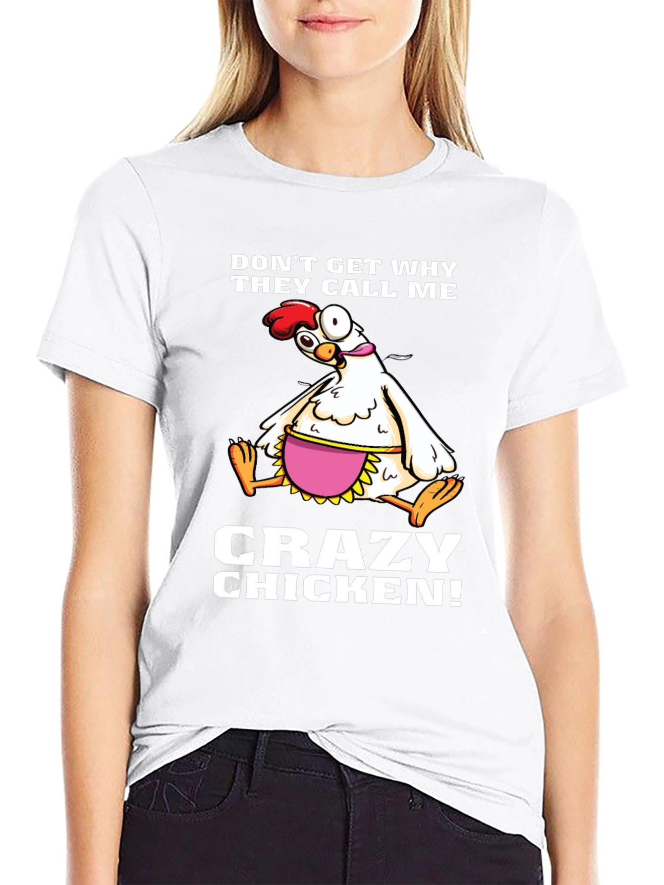 Black Crazy Chicken Graphic T-Shirt view 9