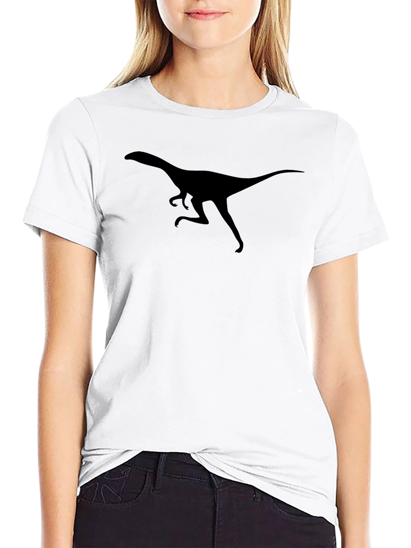 Black Dino Silhouette T-Shirt - Black Graphic Tee view 9