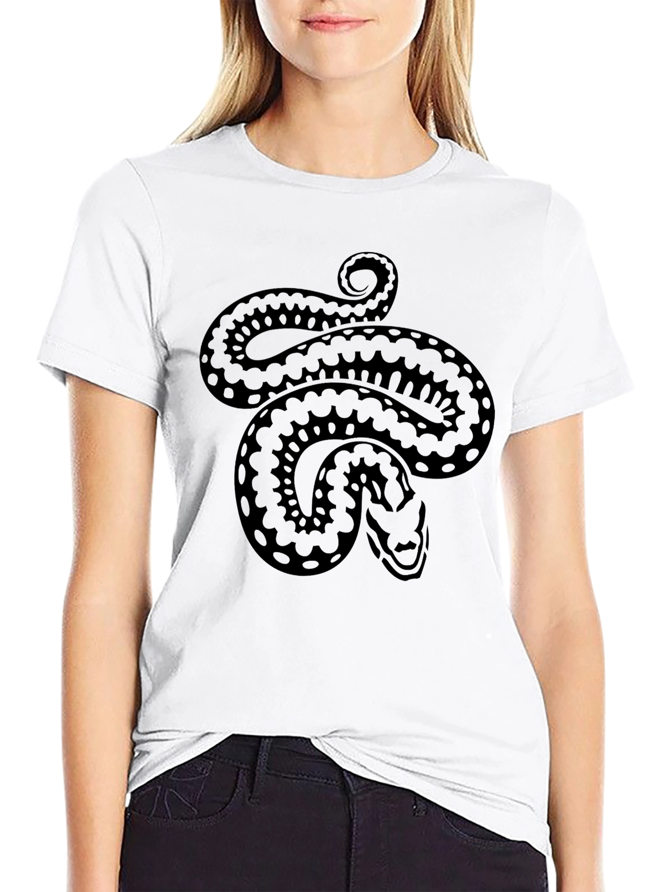 Black Snake Graphic Tee - Black Cotton Comfort view 9